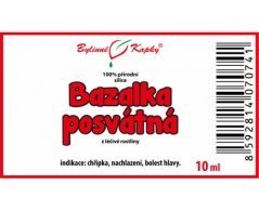 Bazalka posvátná - 100% přírodní silice (10 ml) - esenciální (éterický) olej